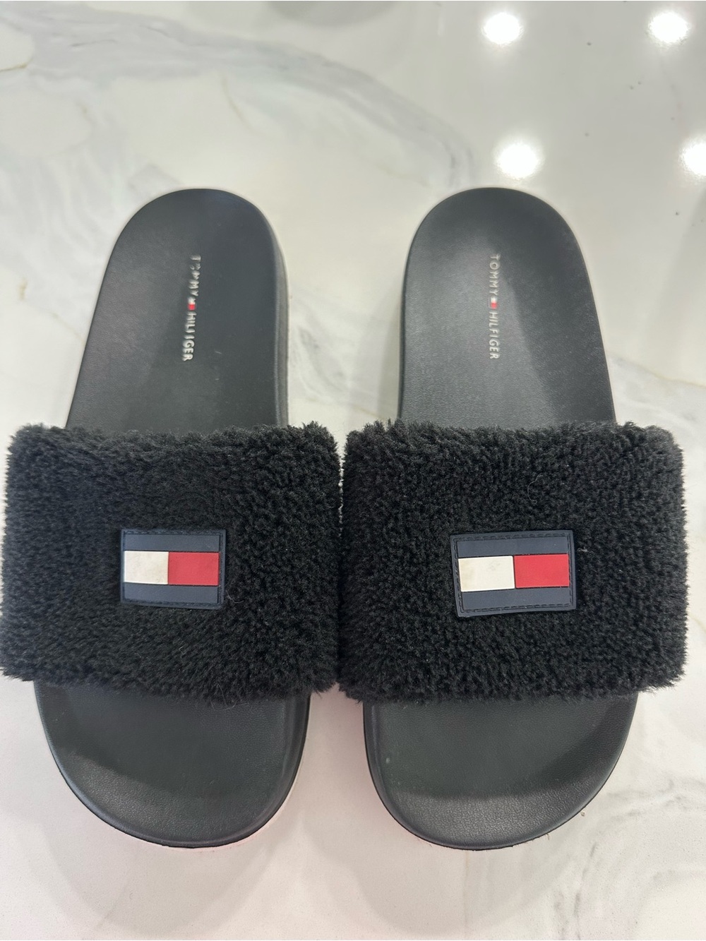 Tommy Hilfiger Black Fleece Slide Sandals